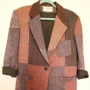 International Scene Vintage Multi Color Plaid Blazer M/L Unisex